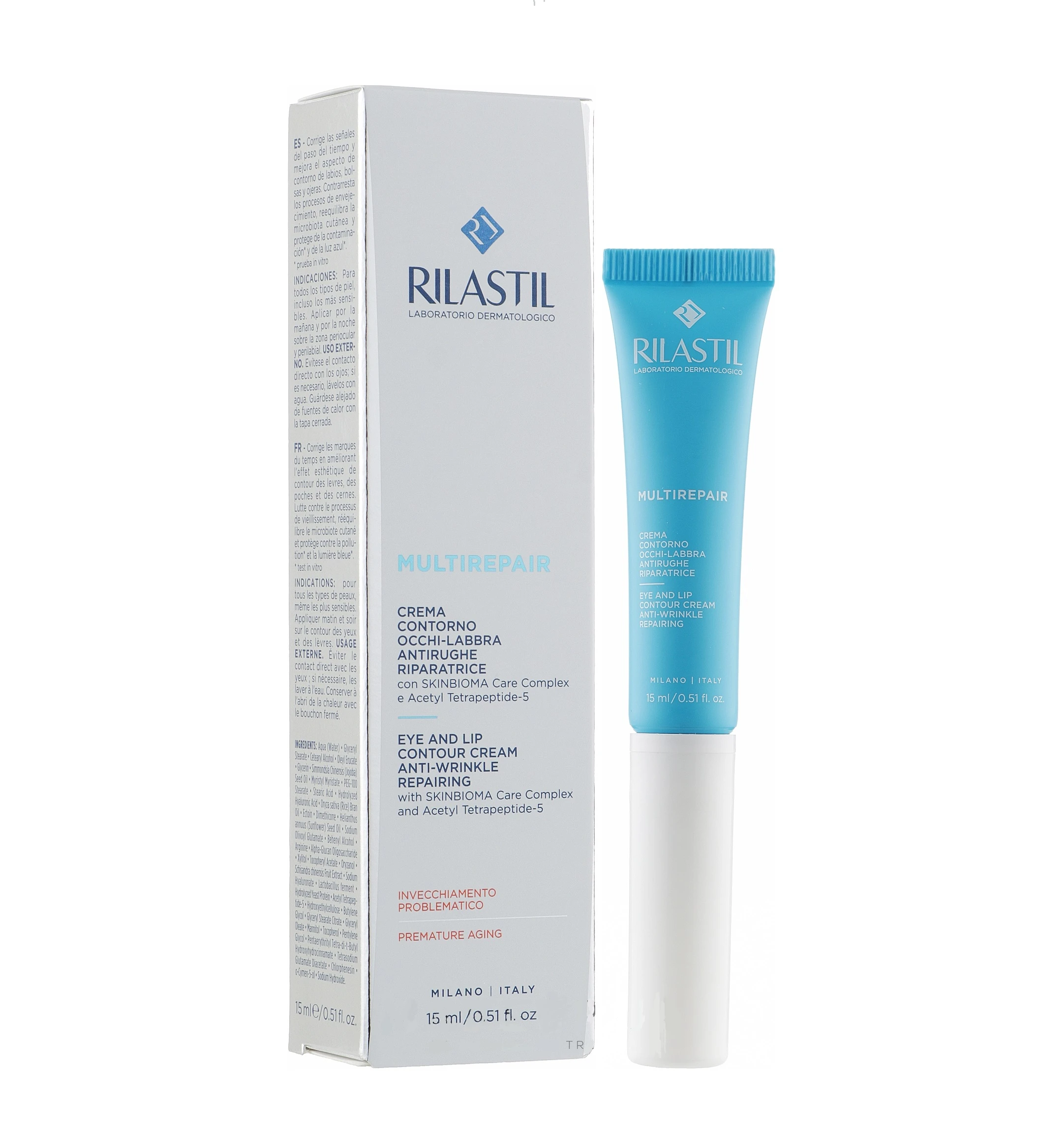 RILASTIL MULTIREPAIR EYE AND LIP CONTOUR CREAM ANTI-WRINKLE REPAIRING 15ML