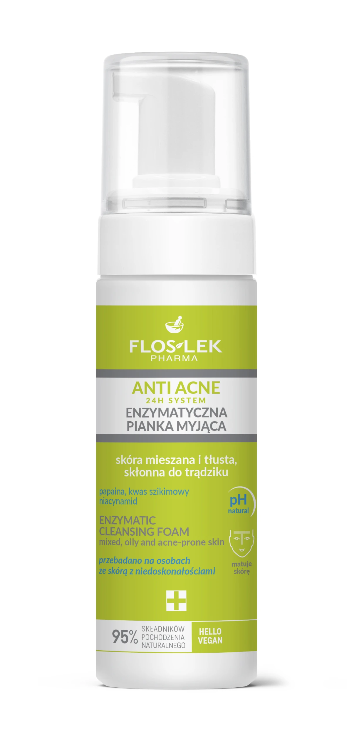 FLOSLEK ANTI ACNE ENZYMATIC PEELING CLEANSING FOAM 150 ML