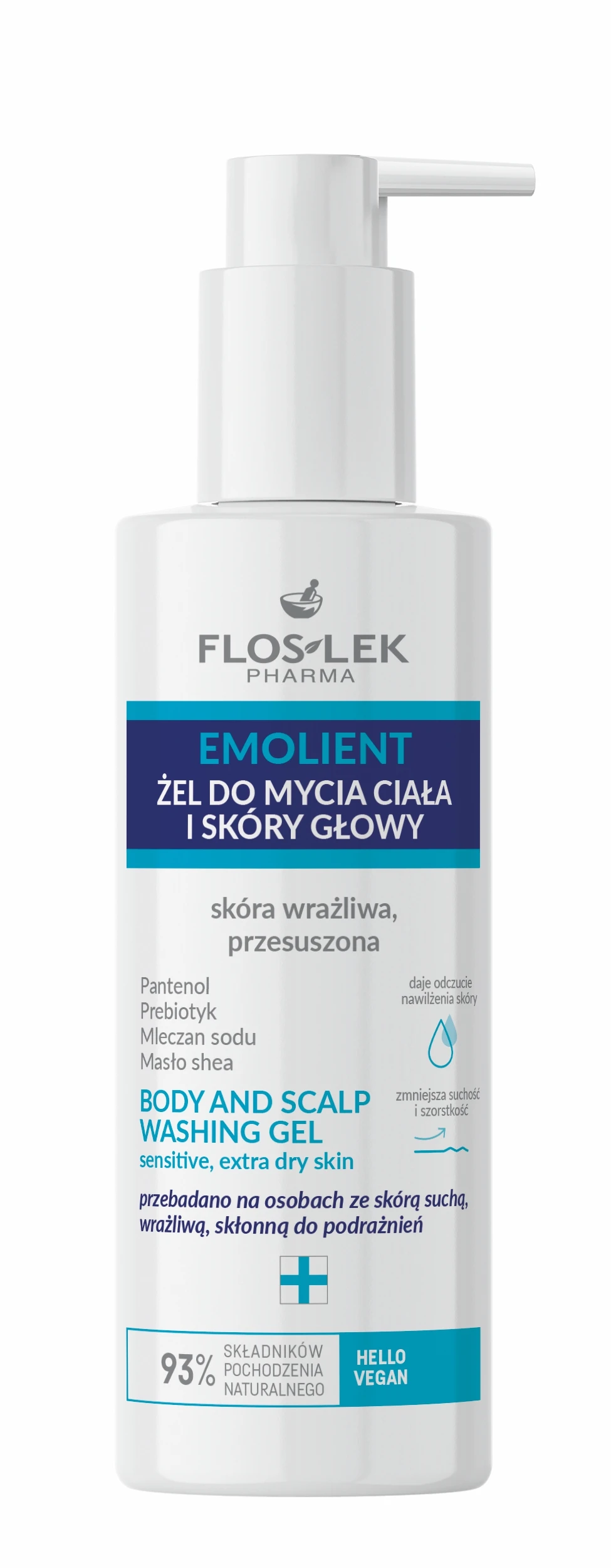 FLOSLEK EMOLIENT BODY AND SCALP WASHING GEL FOR EXTRA DRY SKIN & ECZEMA 175 ml