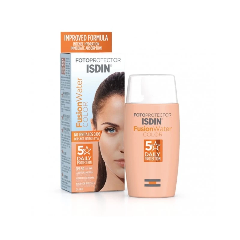 ISDIN water sunscreen with factor   Protection 50 with color - 50 m